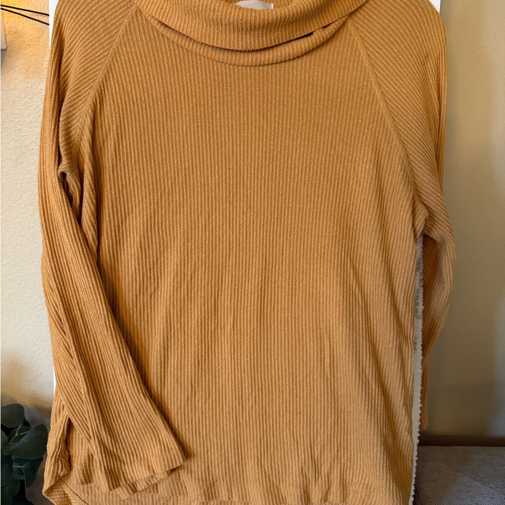 Anthropologie Maeve Ribbed Tan Sweater